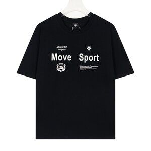 Descente Black Short-Sleeved T-Shirt With White Letter Print